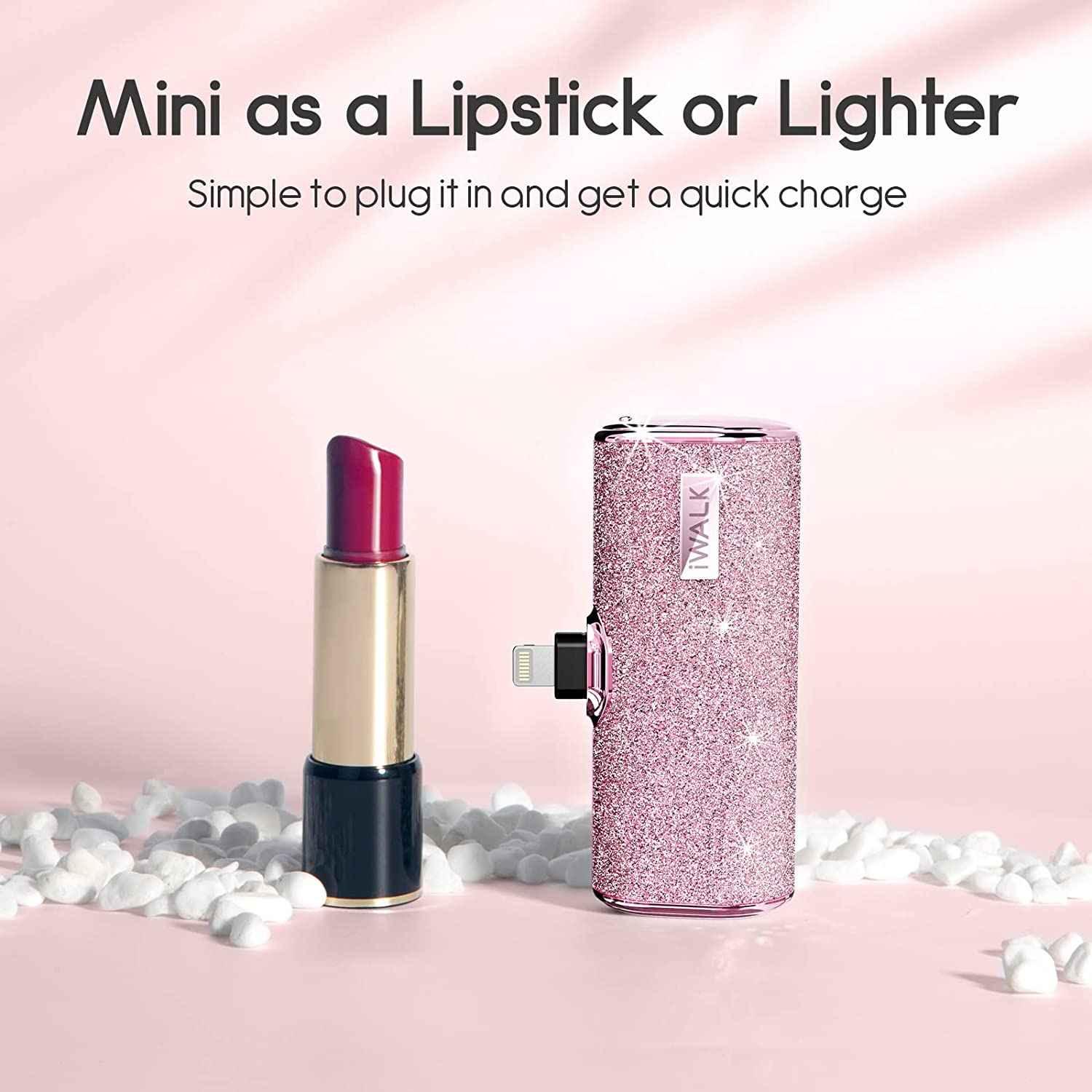 iWalk 4500mAh Lightning Pocket Power Bank - Pink Diamond iWalk 4500mAh Lightning Pocket Power Bank - Pink Diamond